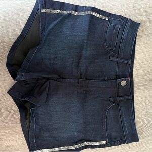Guess Dark Blue Jean Shorts with Silver Accents